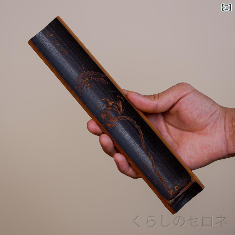 線香立て 竹製 手彫り 蓮蓬型 香道 インテリア 文玩 コレクション 古風 赤竹柄 底...