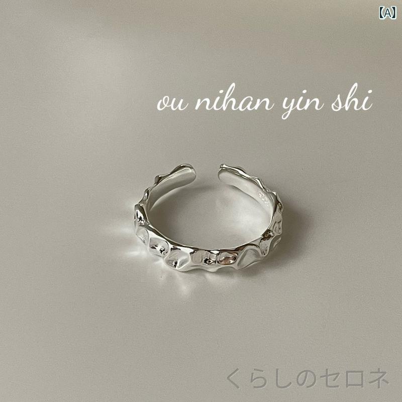 ・素材: シルバー・形状: 幾何型・加工: メッキ・サイズ: 開口可調節・流行要素: 不規則・スタイル: 韓国風・素材純度: 925シルバー・スタイル分類: 清新甘美・対象: 女性用・流行要素分類: 形状・パターン