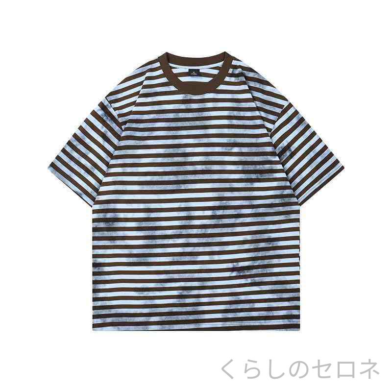 ・素材: コットン 51%-70%・柄: ストライプ・シルエット: ルーズ・スタイル: プルオーバー・首元: クルーネック・袖丈: ショートスリーブ・厚み: 普通・生地: コットン混紡・使用シーン: カジュアル・ディテール: プリント・プリントテーマ: 海魂・加工: タイダイ・カラー: ブラック,チャコール,ネイビー,ワインレッド,ブラウン・サイズ: S,M,L,XL,XXL,XXXL・重量: 180g-250g・袖型: スタンダード・性別: メンズ・カテゴリ: Tシャツ