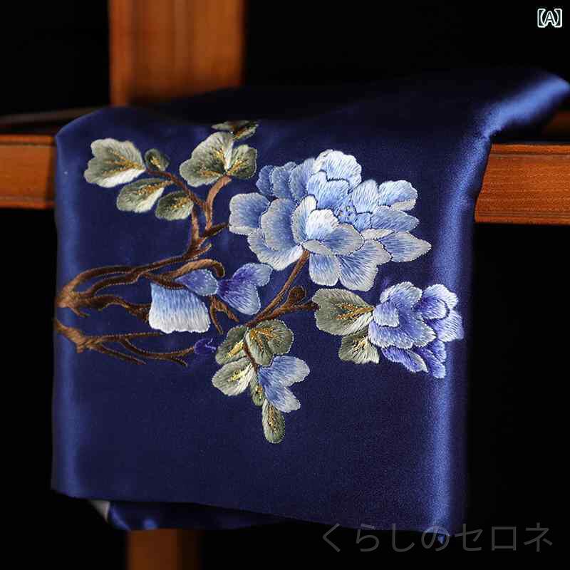 レディース ストール マフラー シルク100% 絹100% 手刺繍 両面刺繍 伝統工芸 高級...