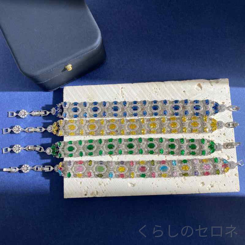・素材: ガラス/琉璃・加工: エレクトロプレーティング・スタイル: 男女兼用・形状: U字型・色: ブルー,グリーン,イエロー,カラフル・流行要素: 非対称・スタイル: ナチュラル・スタイル分類: 清新甜美・製品カテゴリ: 手飾・流行要素分類: 形状/パターン