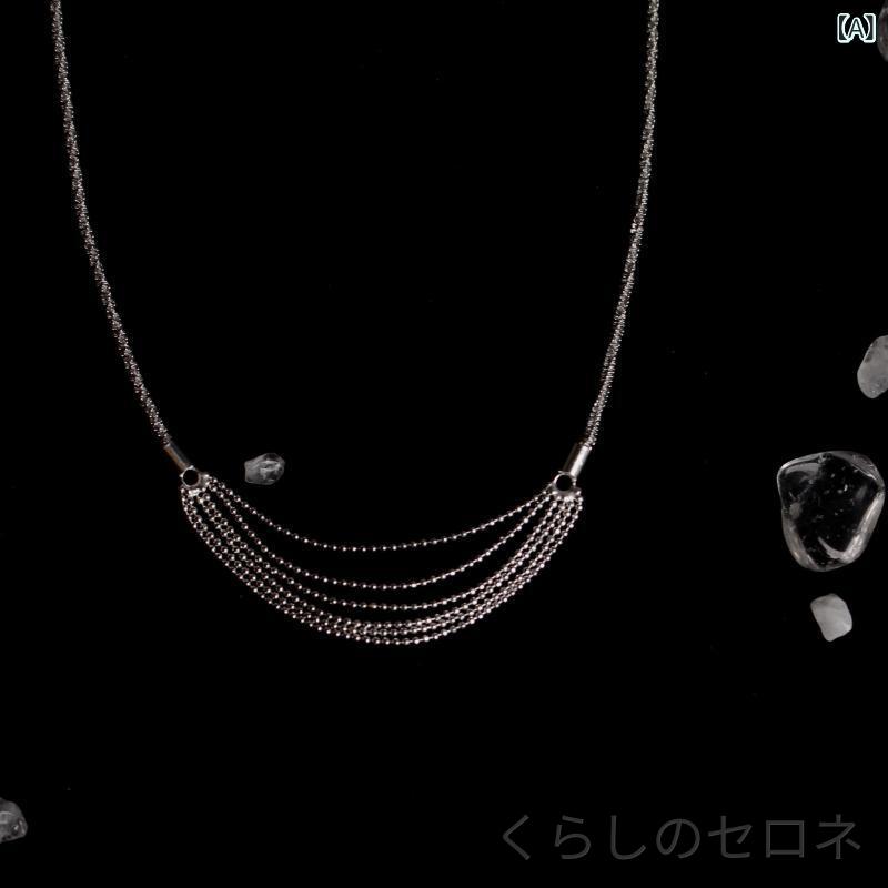 ネックレス レディース 純銀 星河モチーフ 細かな輝き 多層フラッシュビーズ 流蘇...