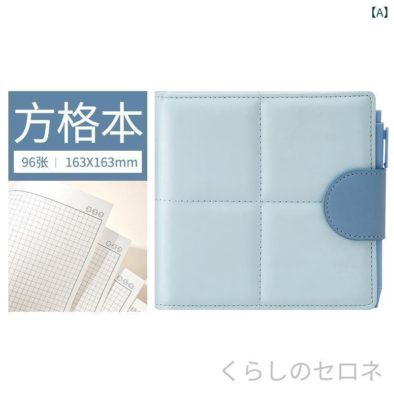 手帳 男女兼用 かわいい カートゥーン柄 方眼 本革表紙 マグネット留め 厚手 クリエイティブ スケジュール プランナー 日記 メモ帳 ノート ビジネス ダイアリー