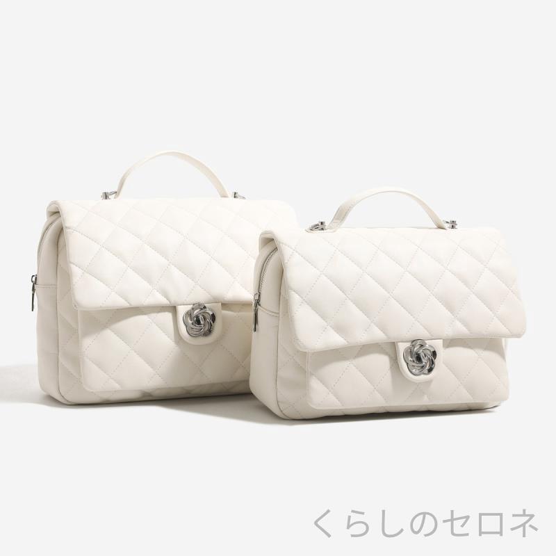 レディース バックパック 菱格柄 チェーン ショルダー 高級感 学院風 通勤 百搭 ハ...
