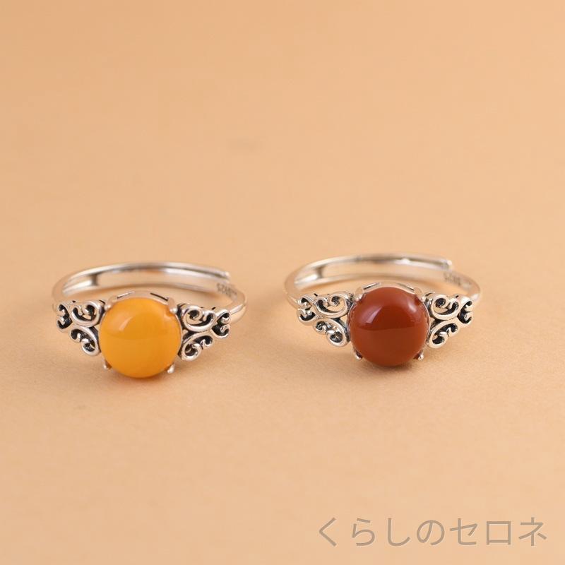 ・種類: 開口式・素材: 925シルバー・形状: 幾何型・加工: インセット・インセット素材: 琥珀・色: 琥珀、瑪瑙、青玉・サイズ: 開口可調節・スタイル: 軽奢・スタイル分類: ファッショントゥーコム・適用: 女性用・流行要素: 円形・流行要素分類: 幾何