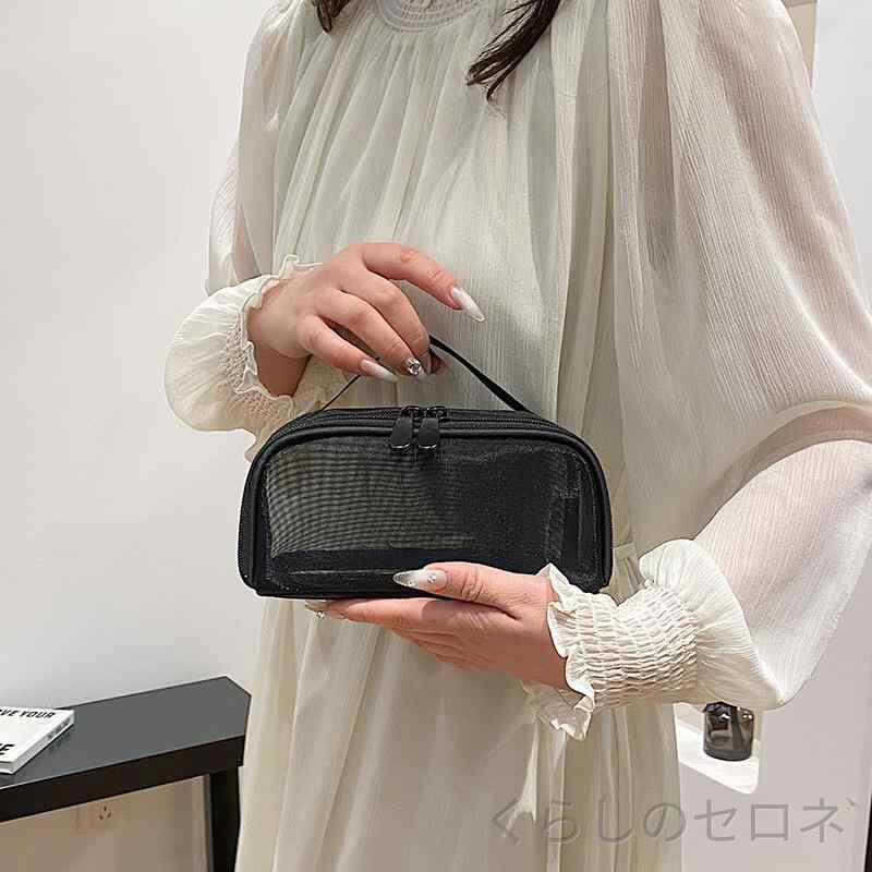化粧ポーチ 女性 大容量 旅行用 ポータブル メイク収納 洗顔用品 オックスフォード...