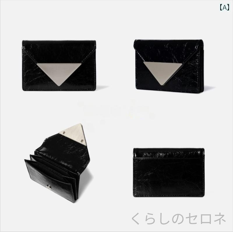 カードケース レディース 漆皮 光沢 クラシック 三角ロゴ ポータブル 小銭入れ 多...