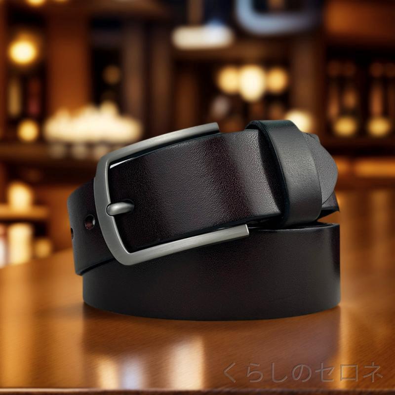 メンズ ベルト 本革 牛革 ピンバックル スムースレザー 穴留め 紳士用 カジュアル ...