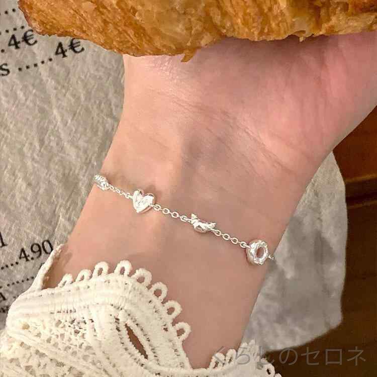 ブレスレット レディース 925シルバー デザートモチーフ かわいい ワッフル クロワ...