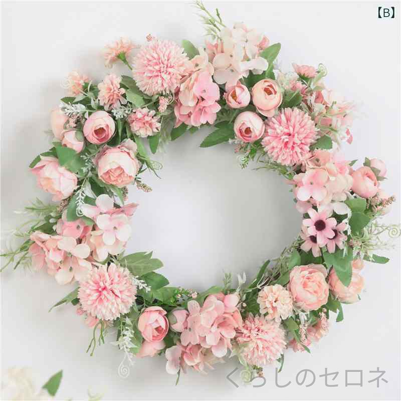 リース 造花 ピオニー 牡丹 結婚式 ウェディング ドア飾り 壁掛け インテリア 玄関...