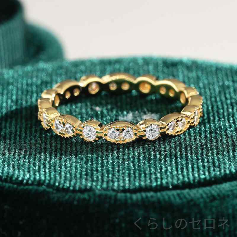 指輪 レディース モザナイト ハロデザイン 18K金メッキ S925シルバー 女性用 輝く...