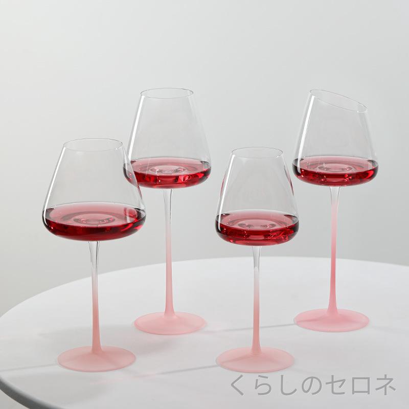 ワイングラス 家庭用 欧式水晶 高脚グラス グラデーション ブルゴーニュ型 フラミンゴ柄 紅ワイン シャンパン対応 軽量 クリア ギフト向き 通年 celone-10228444 くらしのセロネ パッケージ画像
