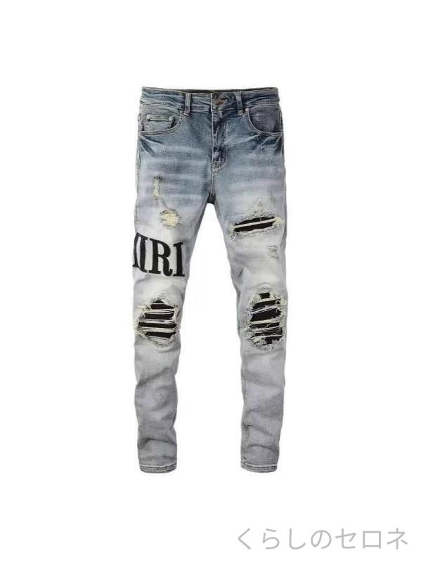 ・スタイル: ストリート・パンツタイプ: スリムパンツ・パンツ形状: タイト・加工: 水洗,プリーツ・丈の長さ: ロング・ウエスト位置: ミッドライズ・前立て: ジップ・厚み: 普通・素材: デニム・主素材成分: コットン68%・使用シーン: 日常・ディテール: 破れ・ストレッチ: 微弾性・裾幅: スリム・カラー: ブルー・サイズ: S,M,L,XL,XXL,XXXL・性別: メンズ