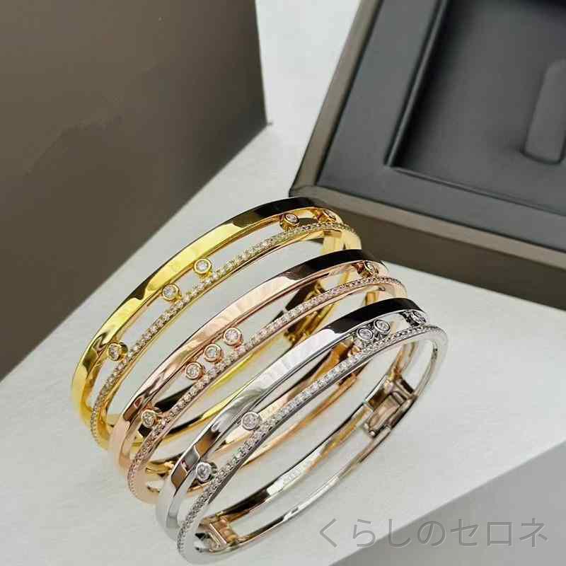 ・素材: 銅・加工: ダイヤモンドインレイ・色: ホワイトゴールド、ローズゴールド、ゴールド・重量: 30g・流行要素: 円形・スタイル: 軽奢・流行要素分類: 幾何