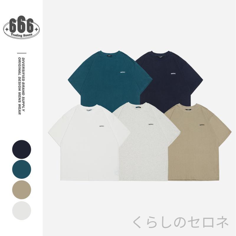メンズ Tシャツ 半袖 綿100% ヘビーウェイト 厚手 ロゴプリント ゆったり アメカジ...