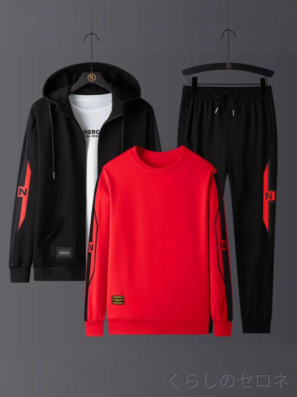 ・スタイル: スポーツ・厚み: 普通・パンツ丈: ロング・トップス形状: ジャケット・袖丈: ロングスリーブ・フード: あり・素材: 合成繊維混紡・主素材: ポリエステル・ポリエステル含有率: 95%・使用シーン: スポーツ・カラー: ブラック/ホワイト,ブラック/レッド,ブラック/グレー・サイズ: L,XL,2XL,3XL,4XL,5XL,6XL,7XL,8XL
