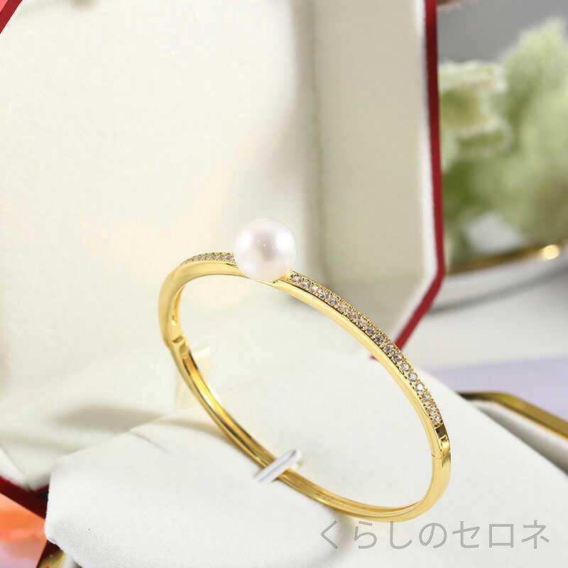 ブレスレット レディース DIY パール アクセサリー 925 シルバー ジルコニア 高級...