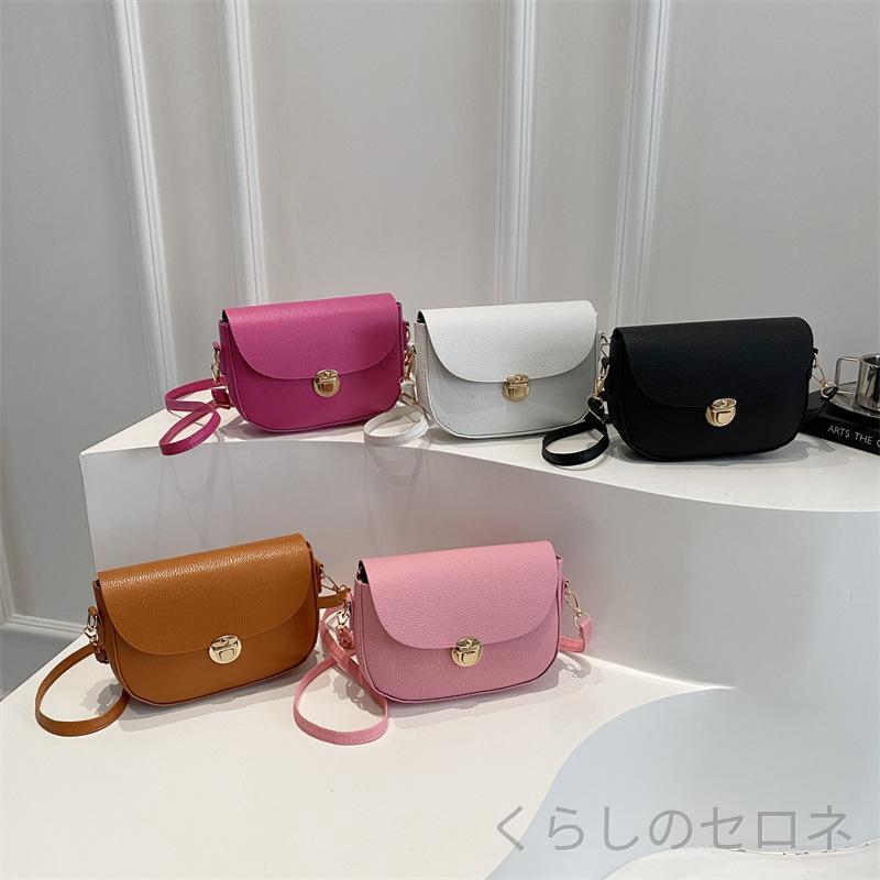 レディース スマホバッグ 春秋 シンプル ツートンカラー ロックバックル 片肩 斜め...