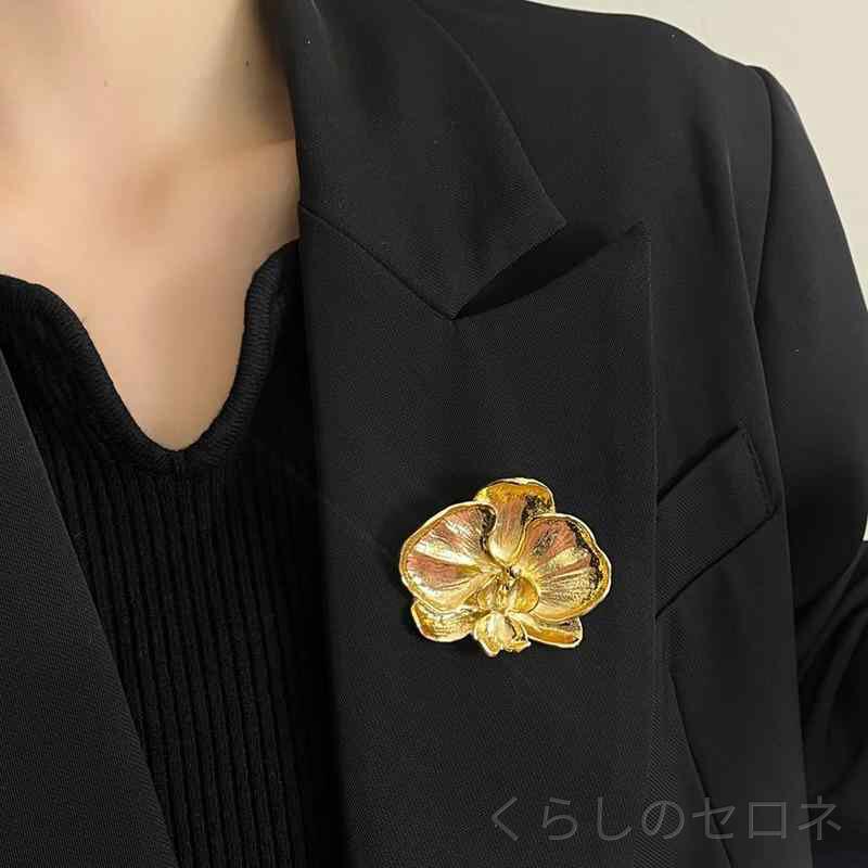 ・素材: 合金・形状: 花型・加工: メッキ・色: ゴールド,シルバー・流行要素: 蘭花・機能: 両用・スタイル: エレガント・スタイル分類: ファッショントゥーコム・対象: 女性・種類: ブローチ・流行要素分類: 植物花卉