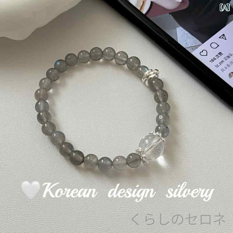 ブレスレット レディース 925シルバー ムーンストーン 手作りアクセサリー デザイン 韓国風 シンプル 個性 高級感 ユ…