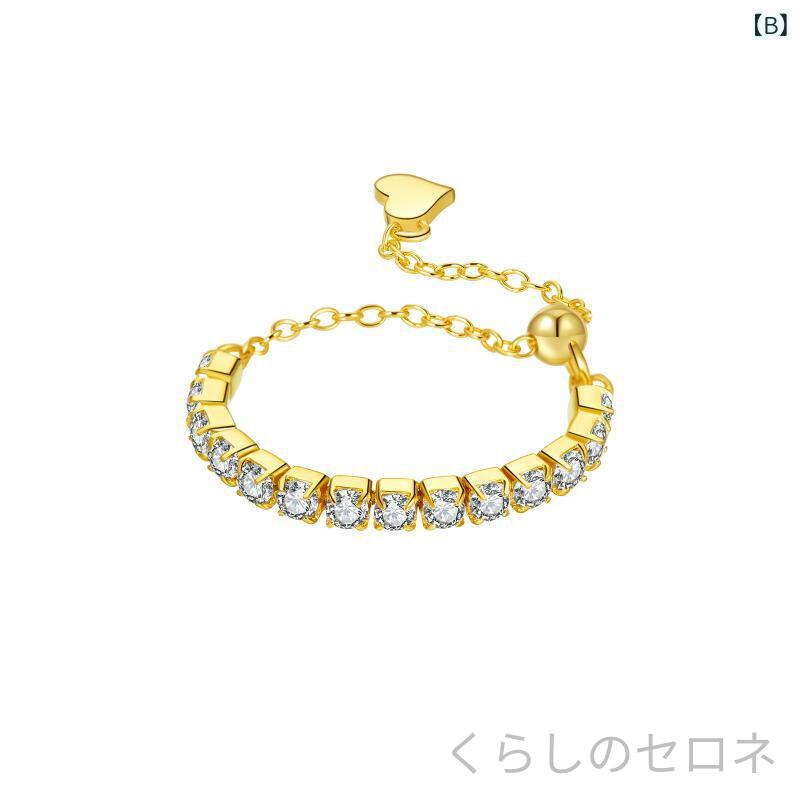 指輪 レディース スタックリング ハートモチーフ 引き出しチェーン 純銀 シルバー ...