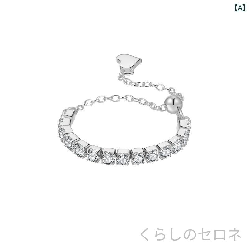 指輪 レディース スタックリング ハートモチーフ 引き出しチェーン 純銀 シルバー ...