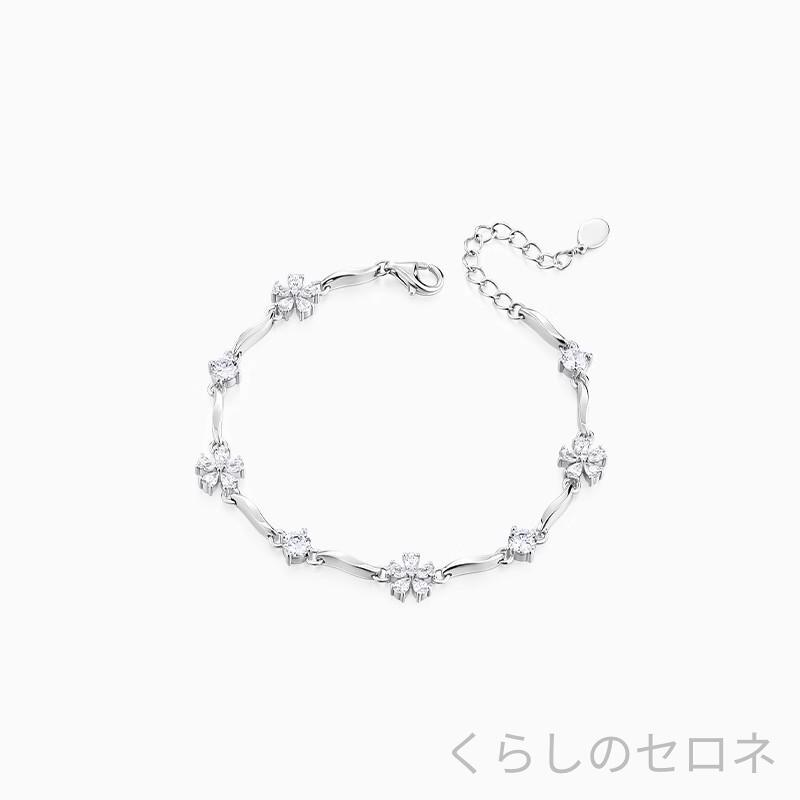 ブレスレット レディース 高級感 小衆 精緻 925 シルバー スズラン デザイン 韓国...