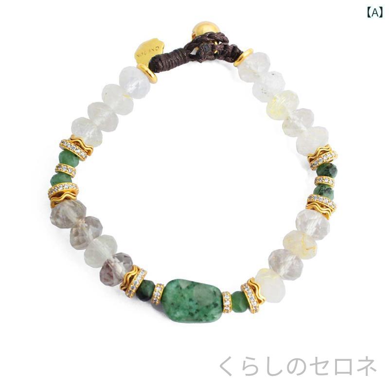 春夏 レディース ブレスレット 水晶 ボヘミアン シンプル 精巧 花モチーフ 多用途 ...