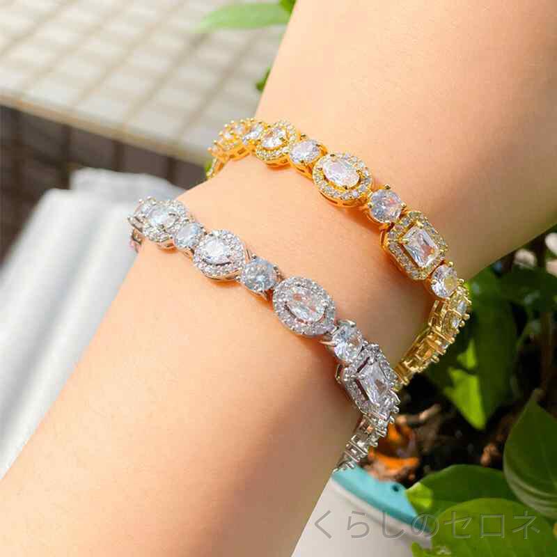 ブレスレット レディース ジルコニア 水滴型 デザイン ファッション アクセサリー 女性用 華奢 シンプル エレガント キラキラ 輝き スタイリッシュ 日常使い ジュエリー 華やか モダン 洗練 トレンド コーディネート