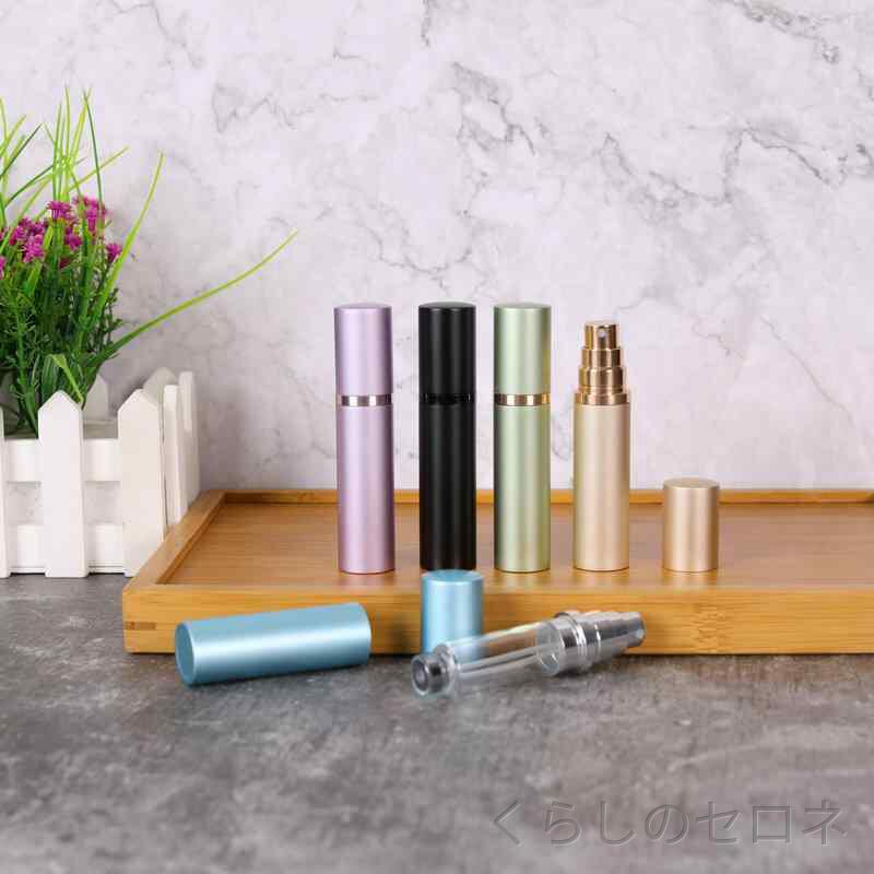 香水ボトル 男女兼用 5ml ミニサイズ スプレータイプ 金属マット外殻 ガラス内胆 ...