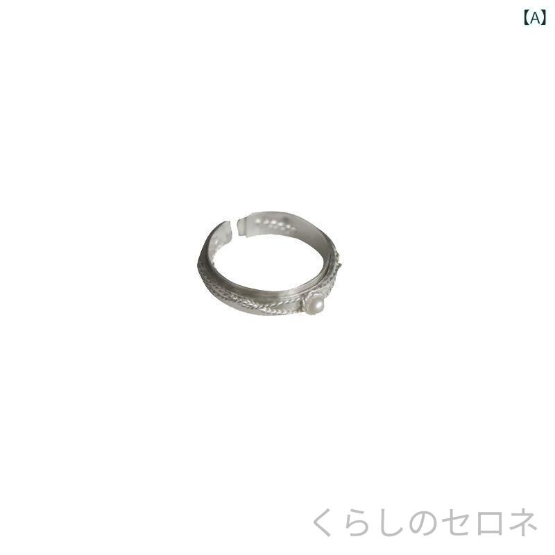 指輪 レディース 純銀 宮廷風 真珠 巻き線 小衆デザイン 優しい 古典的 ファッショ...