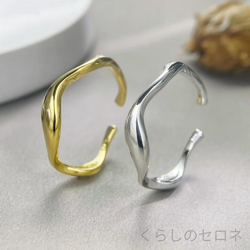 ・素材: 925シルバー・形状: ウェーブ・加工: メッキ・タイプ: 開口式・カラー: ホワイトゴールド,ゴールド・サイズ: 開口可調節・スタイル: シンプル・対象: 女性用・流行要素分類: ナチュラル