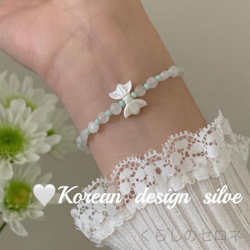 レディース ブレスレット 純銀 蝶結び 貝殻 白玉 デザイン 高級感 アクセサリー ファッション 日常使い ジュエリー 手首 装飾 女性向け シンプル エレガント シルバー アクセント ギフト アイテム