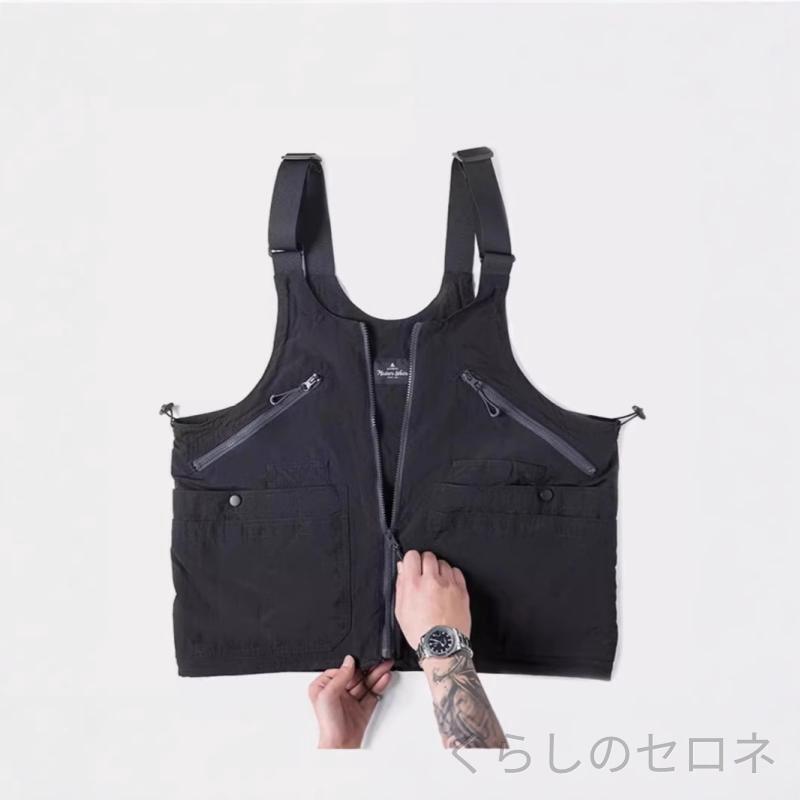 男女兼用 ベスト アウトドア キャンプ レトロ ワークスタイル テックウェア 多機能...