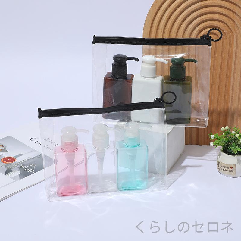化粧品ボトル 男女兼用 旅行用 ポータブル セット スプレー 分装 容器 方形ボトル 墨緑色 ハンドソープ ボトル コンパクト 持ち運び ケース トイレタリー グッズ celone-10240281 くらしのセロネ パッケージ画像