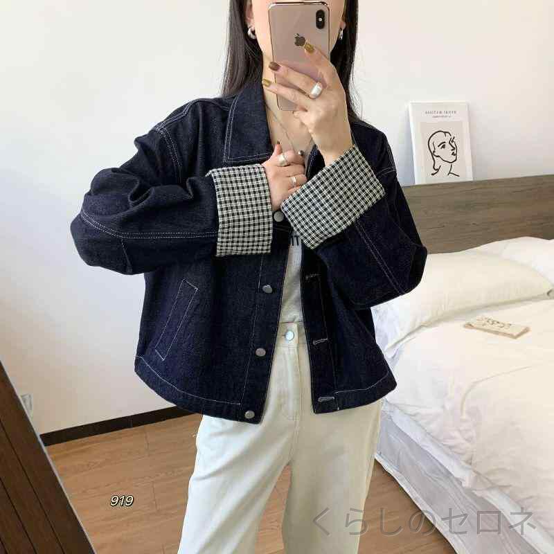 ・生地: デニム・主素材: コットン・主素材含有率: 70%-80%・柄: 配色・フィット: ルーズ・セット: シングル・厚み: 中厚・着丈: 普通・袖丈: 長袖・袖型: 普通・襟型: ポロ・要素: ポケット・加工: スプライス・色: デニム・サイズ: S,M,L,XL・スタイル: 通勤,アーバン・前立て: シングルマルチボタン・性別: 女性・年齢: 成人