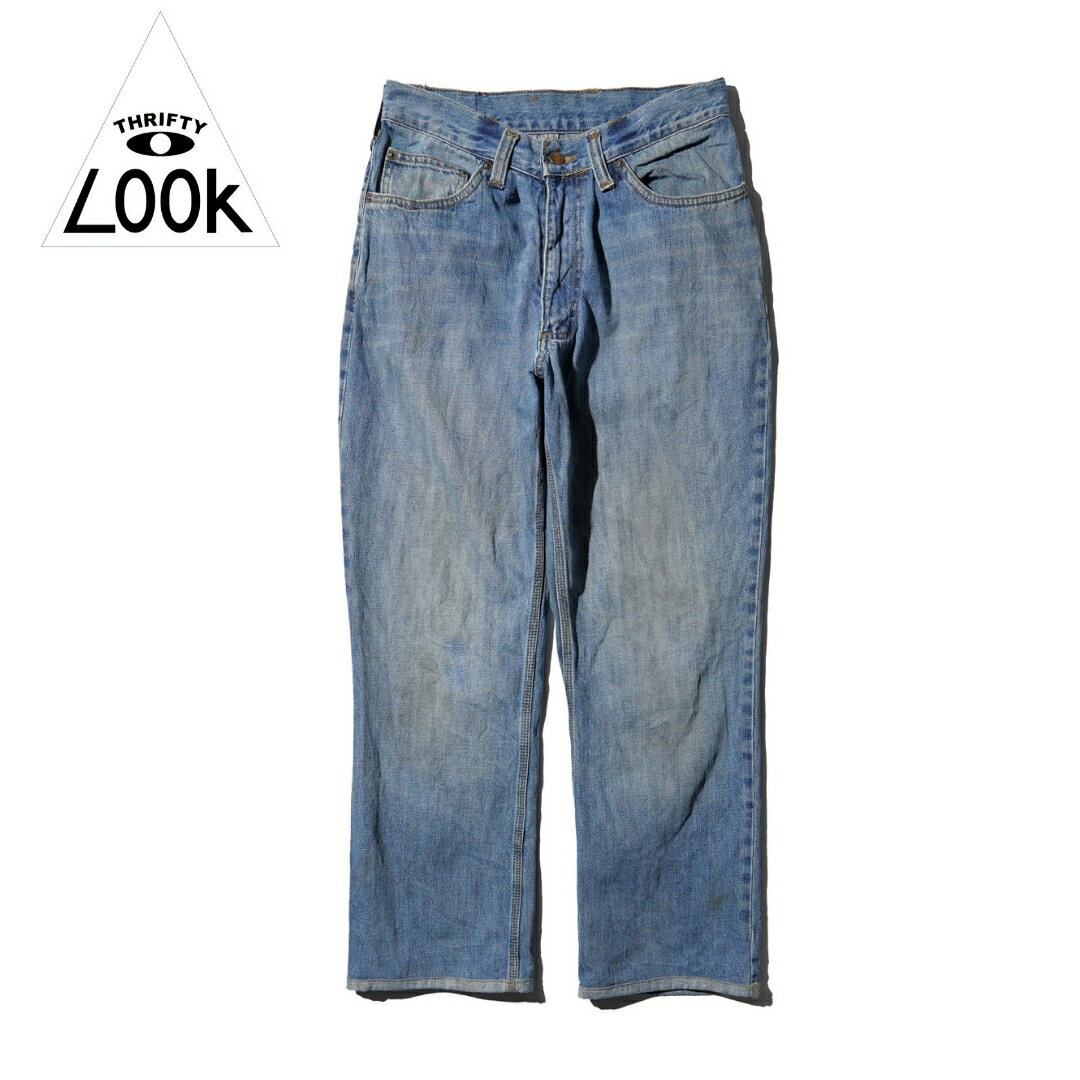 Rakuten - 【THRIFTY LOOK / スリフティールック】CARHARTT ONE-TUCK 5POCKET JEANS デニムパンツ カーハート メンズ レディース ブルーデニム アップサイクル
