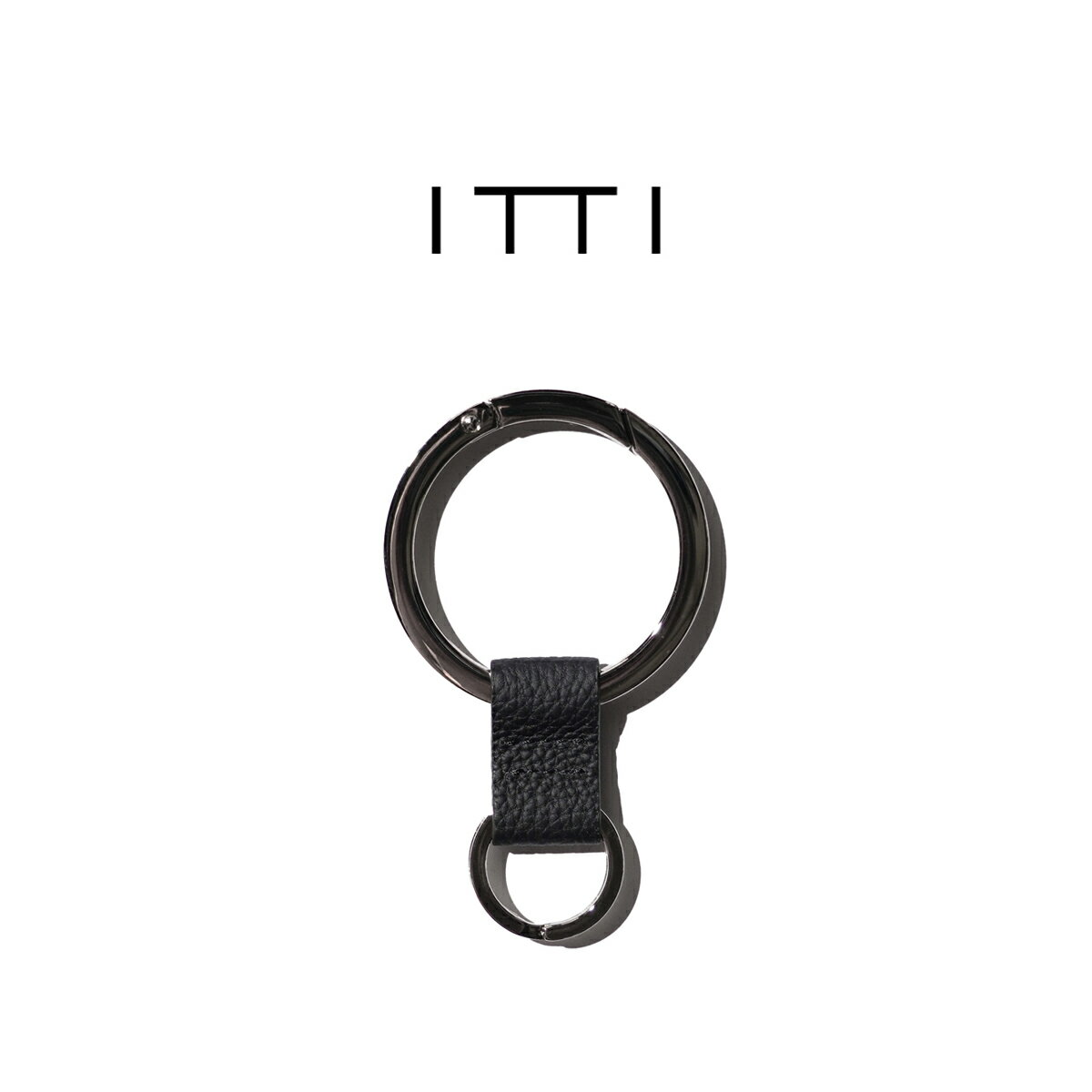 Rakuten - 【ITTI / イッチ】CRISTY RING RING / DIPLO FJORD キーホルダー キーリング カラビナ シボ加工 シュランケンカーフ ブラック 日本製