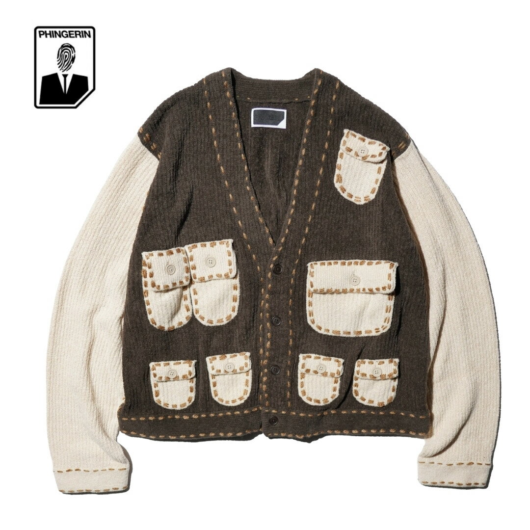 【PHINGERIN / フィンガリン】PG1 POCKET CARDIGAN ニット ポケット カーディガン メンズ レディース ..