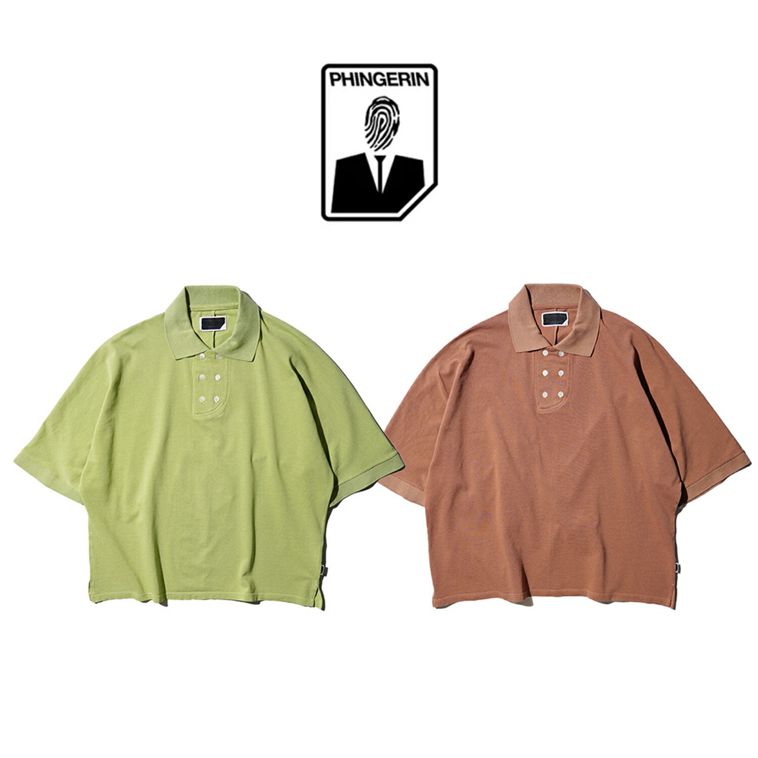 Rakuten - 【PHINGERIN / フィンガリン】DOUBLE POLO ピスタチオ アーモンド シンプル 半袖 ポロシャツ