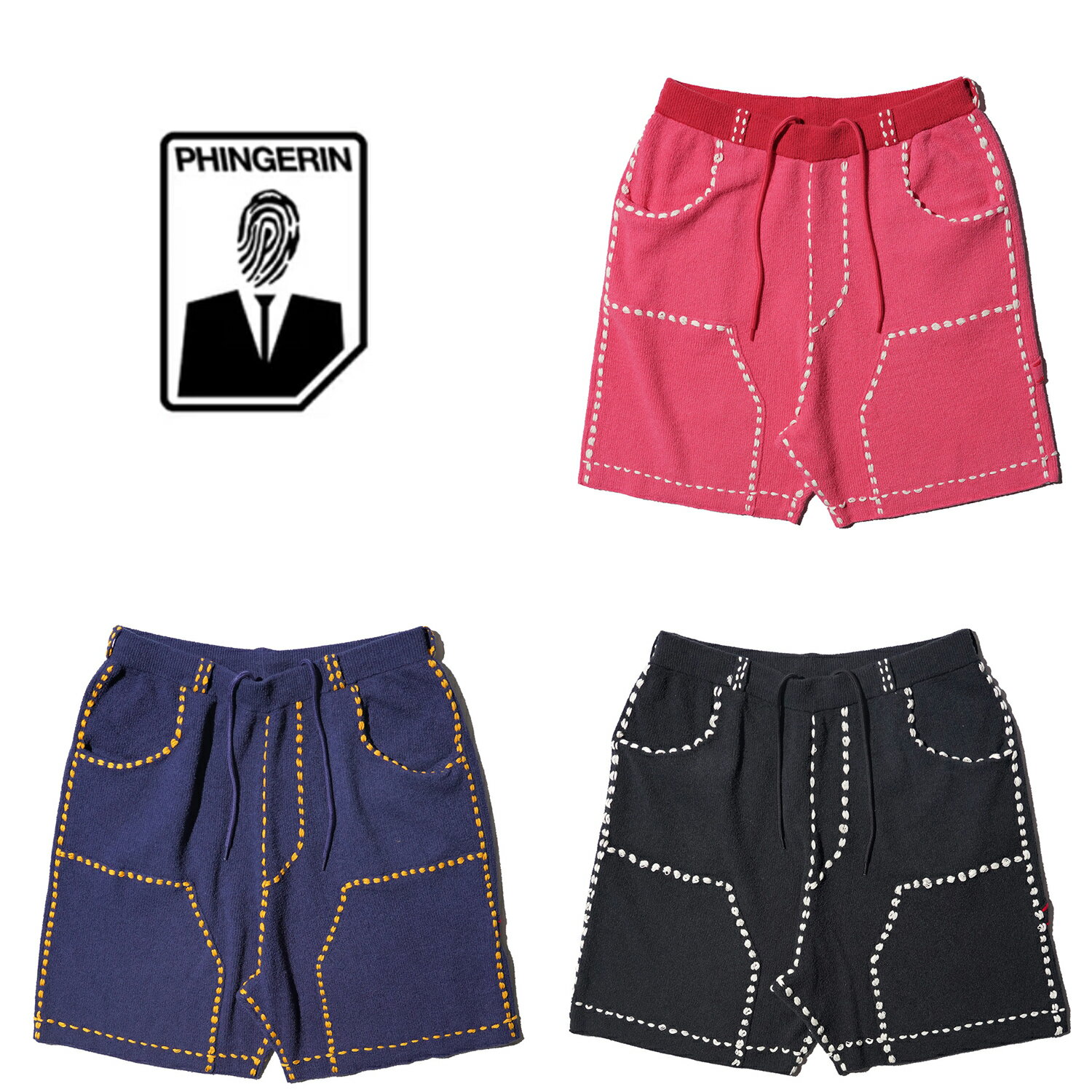 Rakuten - 【PHINGERIN / フィンガリン】SUMMER PG1 DOUBLE KNEE SHORTS (PD-261-KSBT-061) ステッチ 春夏 手洗い可 ショットパンツ