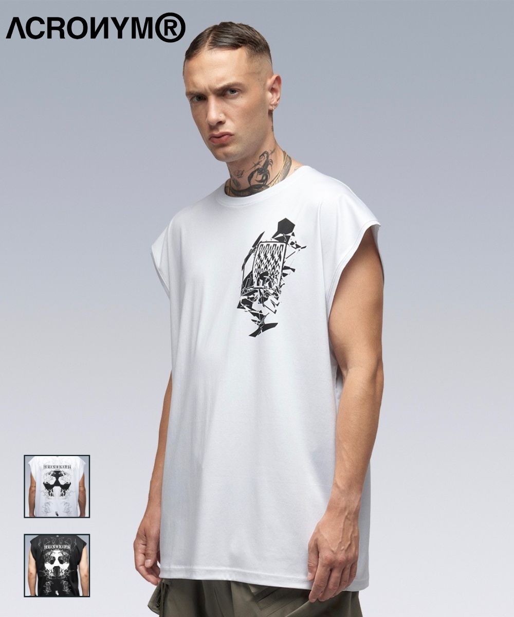 トップス, Tシャツ・カットソー ACRONYM MERCERIZED SLEEVELESS T-SHIRTS LOOSE FIT (S25-PR-B) 22SS T M L
