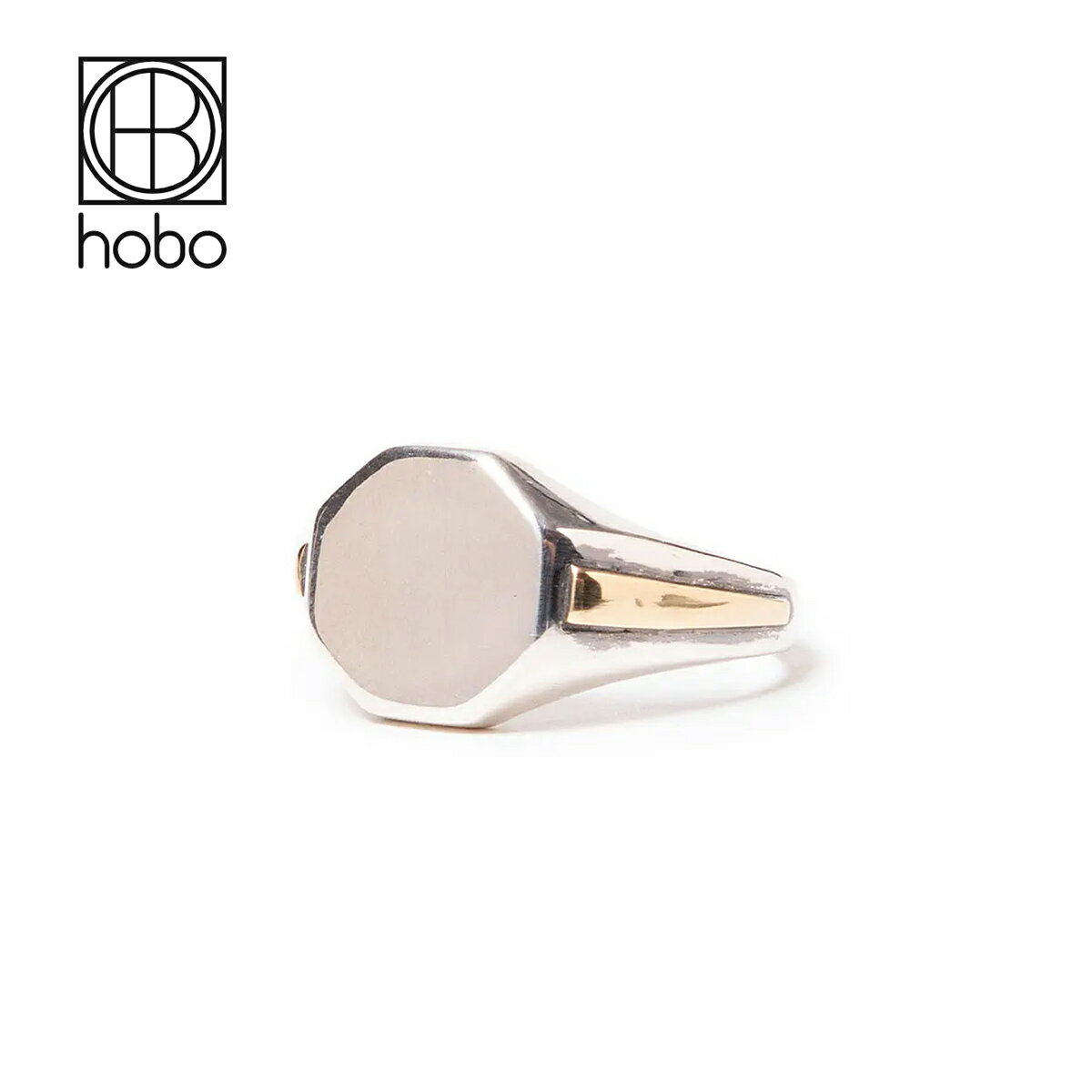 【HOBO / ホーボー】 SIGNET RING 925 SILVER with BRASS シグネットリング 925シルバー ブラス コンビ 日本製