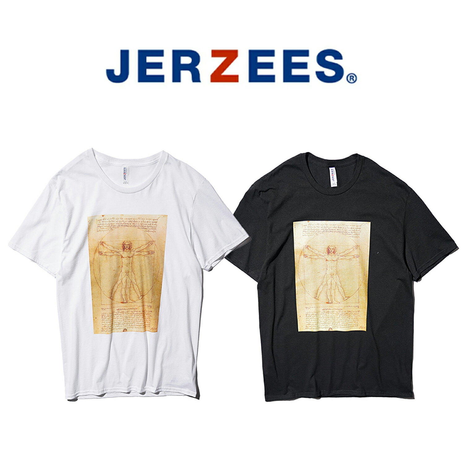 "VITRUVIAN MAN" SS TEE 人体図 プリント 半袖 Tシャツ 家庭洗濯可