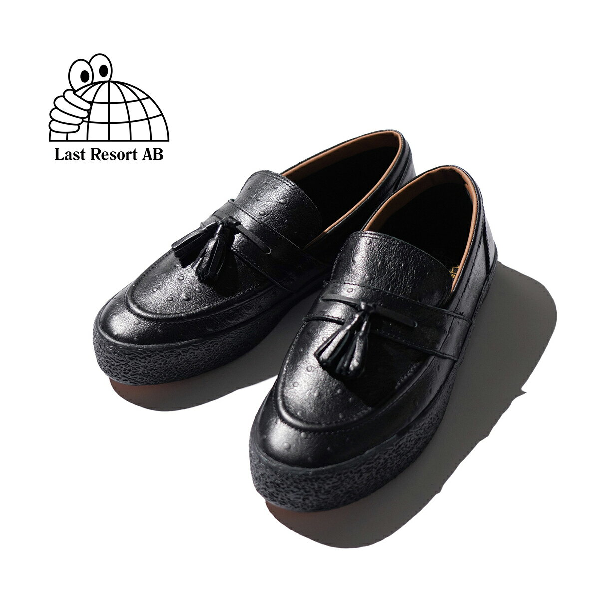 Rakuten - 【Last Resort AB/ ラストリゾートエービー】VM005 LOAFER Ostrich Black レザー 本革 シューズ 靴 スニーカー ローファー タッセル メンズ レディース スケートボード