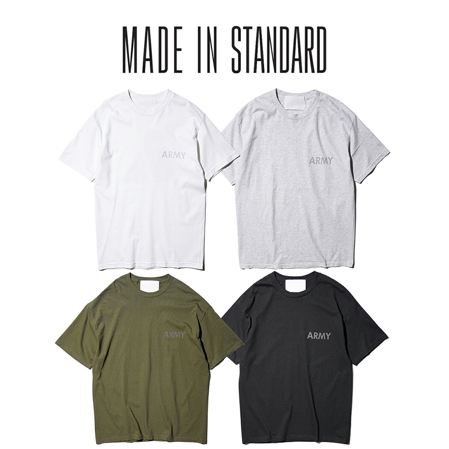  ARMY TEE ミリタリー ロゴ リフレクタープリント 半袖Tシャツ
