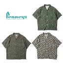 【PENNEY'S / ペニーズ】RAYON BEACH SHIRT 総柄プリント 半袖 ビーチシャツ グリーンレオパード レーヨン ブラックレオパード バティ...