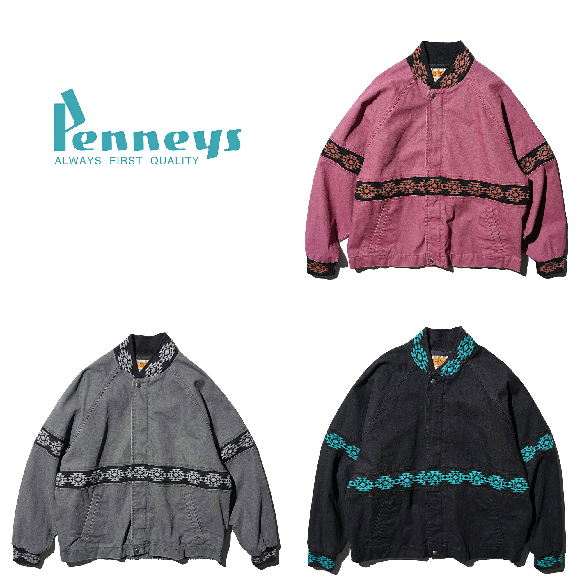 Rakuten - 【PENNEY'S / ペニーズ】DUCK SANTA FE JACKET ダック ウォッシュ加工 フェード ジャケット メンズ　ネイティブ柄 ジャガード