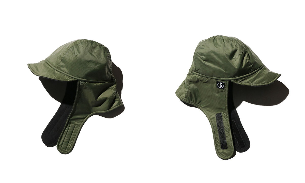 【Polar Skate Co. / ポーラースケートカンパニー】 LUKE FLAP CAP RIPSTOP -BLACK LINE- ナイロン フリース フラップキャップ