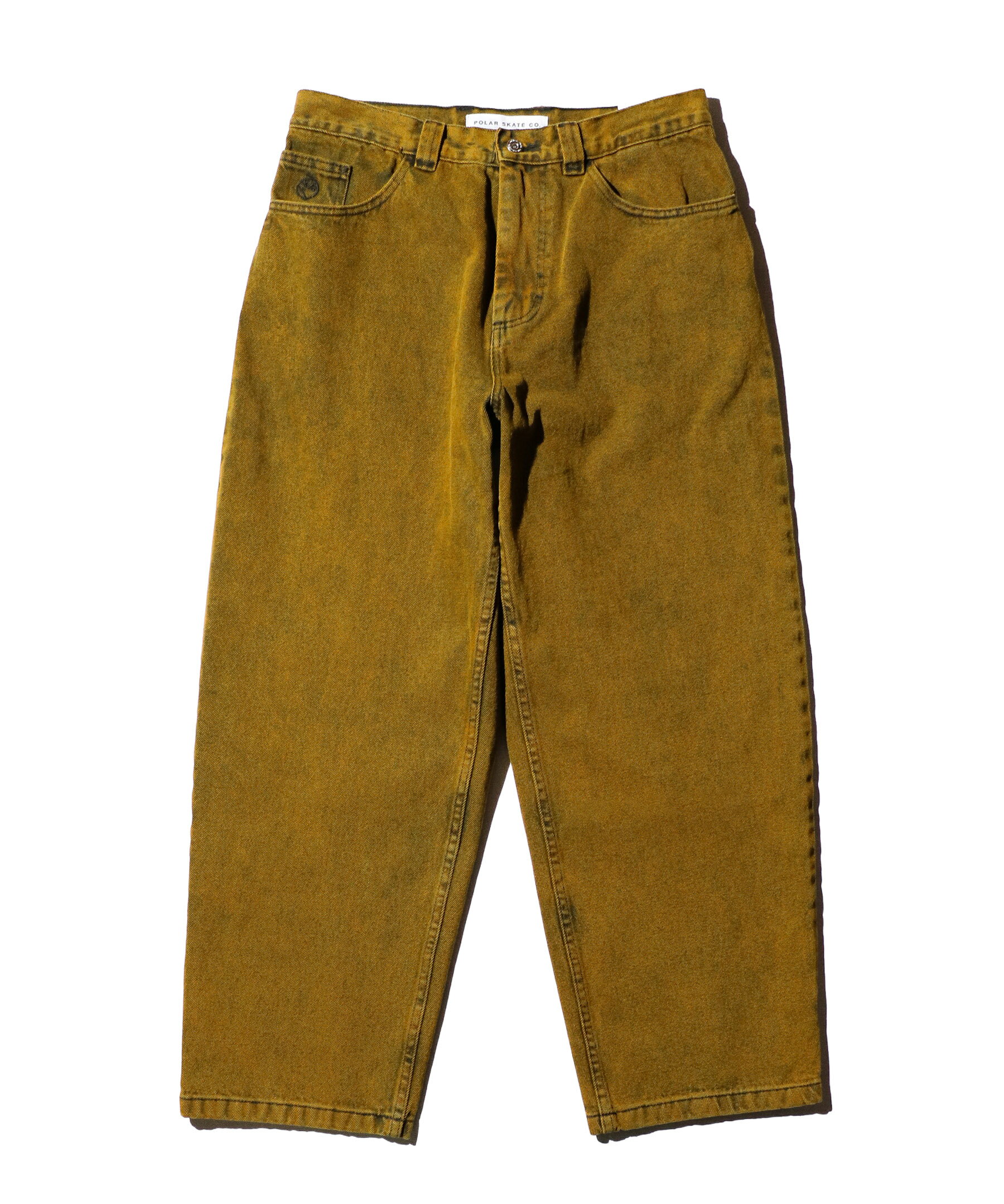 【Polar Skate Co. / ポーラースケートカンパニー】BIG BOY PANTS -BLACK LINE- ワイドシルエット バギーシルエット ワイドデニム バギーデニム ビッグボーイ デニム ロゴ 刺繍 限定色イエロー